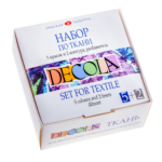 DECOLA TEXTILE DYE 5X20ML + THINNER + 2 LOOPS 4141177