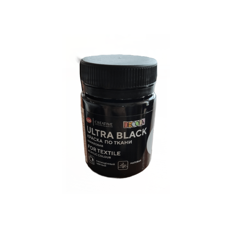 extra black no backkk DECOLA ACRYLIC TEXTILE DYE 50 ML. - EXTRA BLACK - Image 1