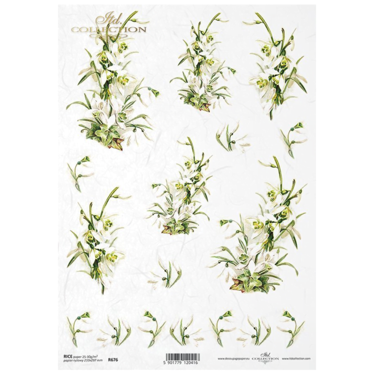ITD COLLECTION DECOUPAGE RICE PAPER A4 - R0676 - Image 1