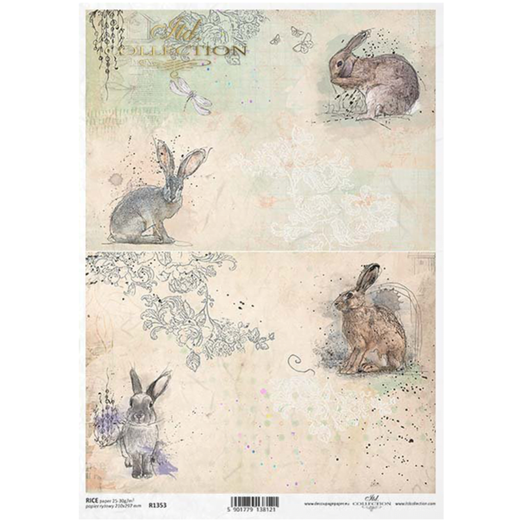 ITD COLLECTION DECOUPAGE RICE PAPER A4 - R1353 - Image 1