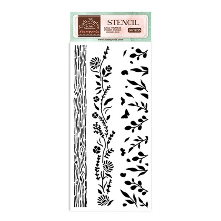 STAMPERIA MEDIA STENCIL - TEMPLATE 12 X 25 CM - KSTDL77 - Image 1