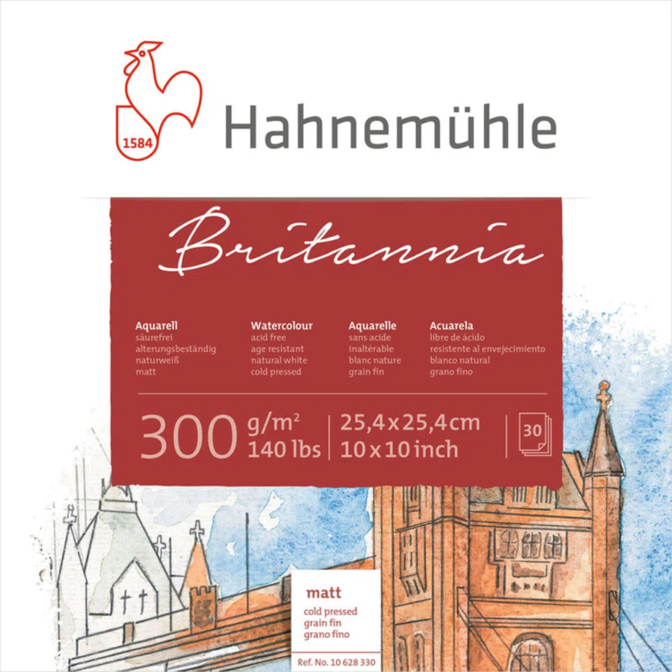 4011367283308 HAHNEMUHLE SKETCHBOOK BRITANIA MATT 300G, 25,4/25,4CM, 30L. - Image 1