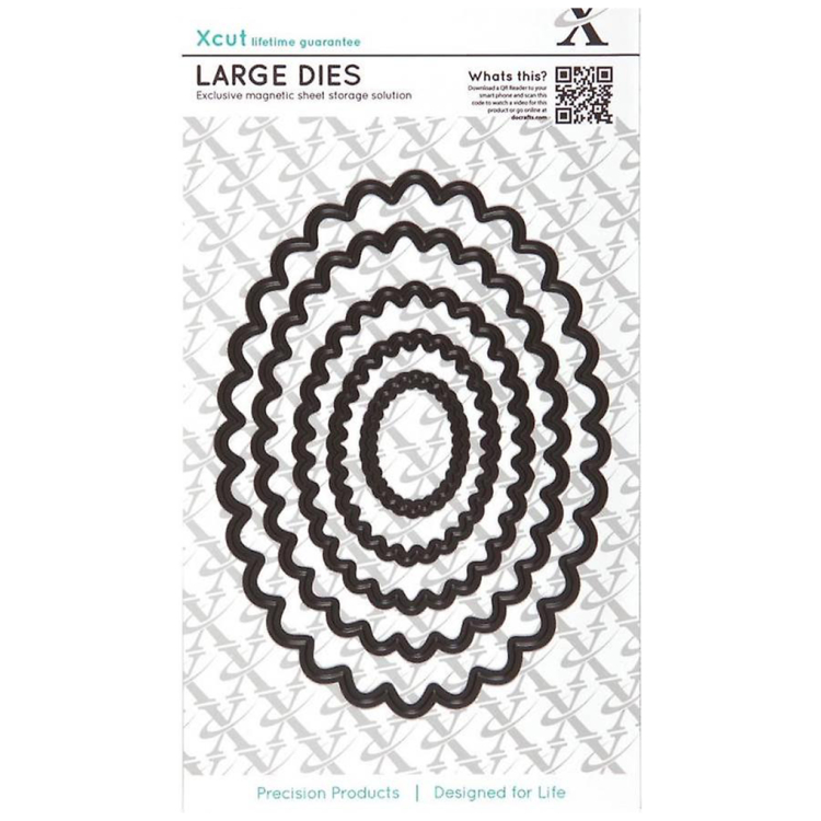 Artboard 1 DOCRAFTS CUTTING DIES - SCALLOPED OVAL XCU 503406 - Image 1