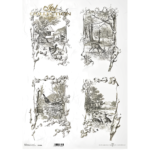 ITD COLLECTION DECOUPAGE RICE PAPER A3 - R1004L