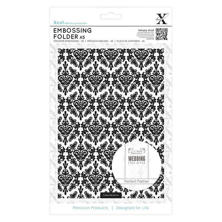 XCU 515187.jpg DOCRAFTS EMBOSSING FOLDER A5 - DAMASK BACKGROUND XCU 515187 - Image 1