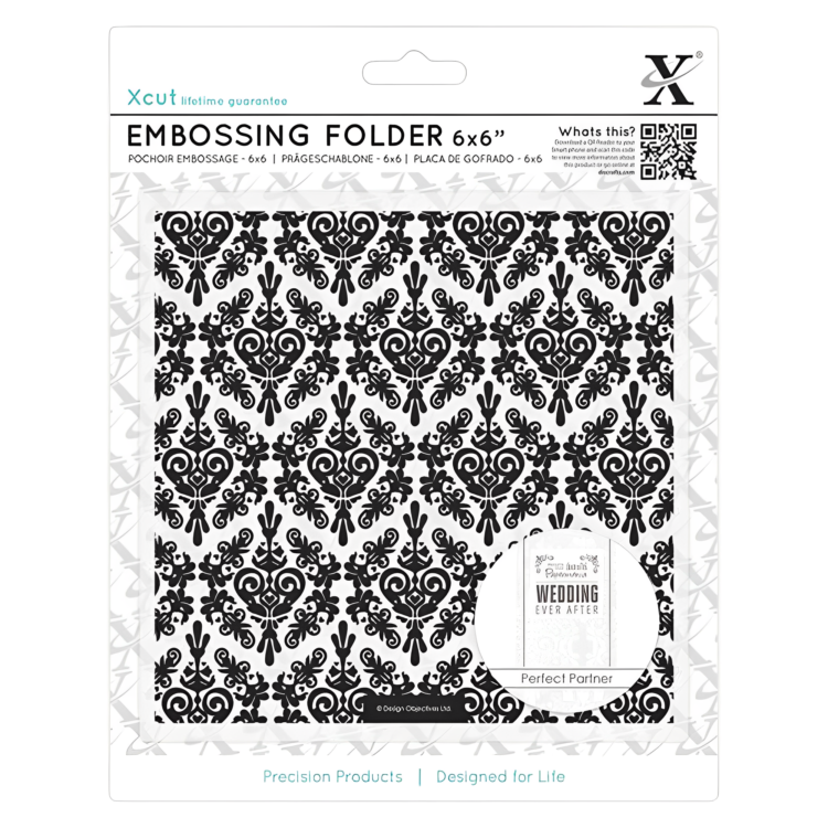 DOCRAFTS EMBOSSING FOLDER 6X6" DAMASK BACKGROUND XCU515185 - Image 1