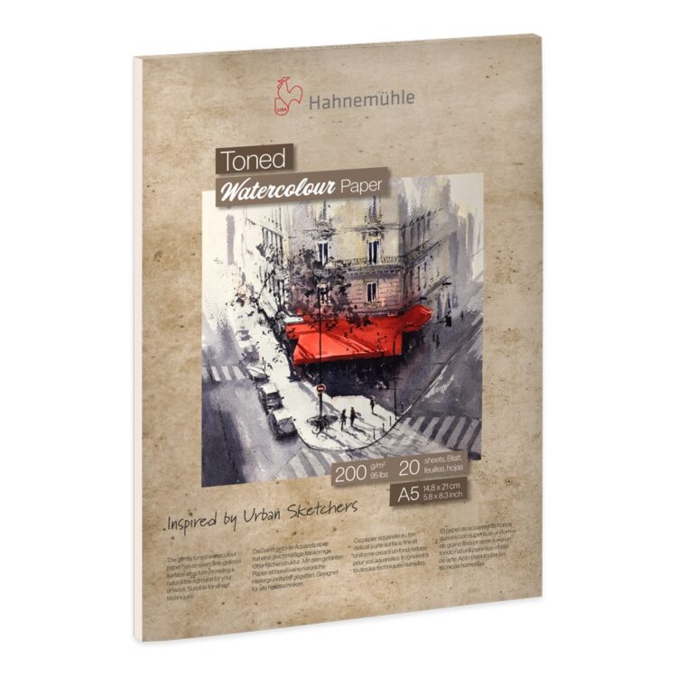 HAHNEMUHLE TONED WATERCOLOUR BOOK BEIGE 200G, A5, 20L. - Image 1