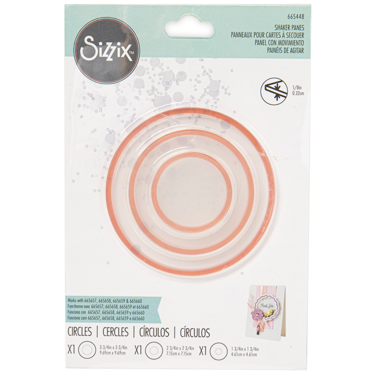 SIZZIX SHAKER PANES CIRCLES 3PCS. KIT - Image 1