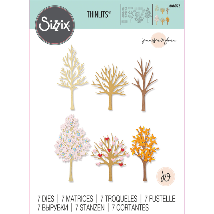 SIZZIX THINLITS CUT DIES - SEASONAL TREES 666025 - Image 1