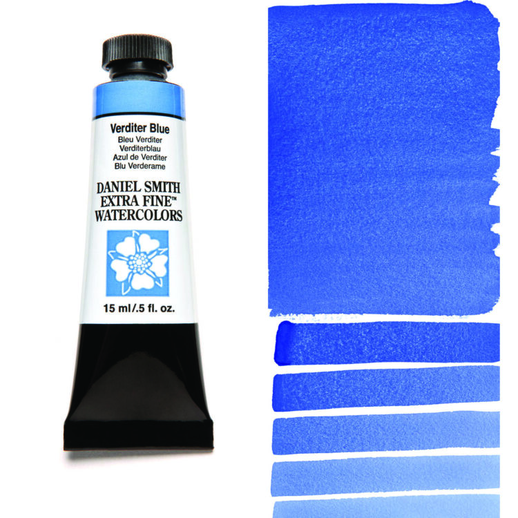284600173_VERD BLU__WC_15ml_tube_swatch DANIEL SMITH WATERCOLOR PAINT 15ML - VERDITER BLUE 284600173 - Image 1