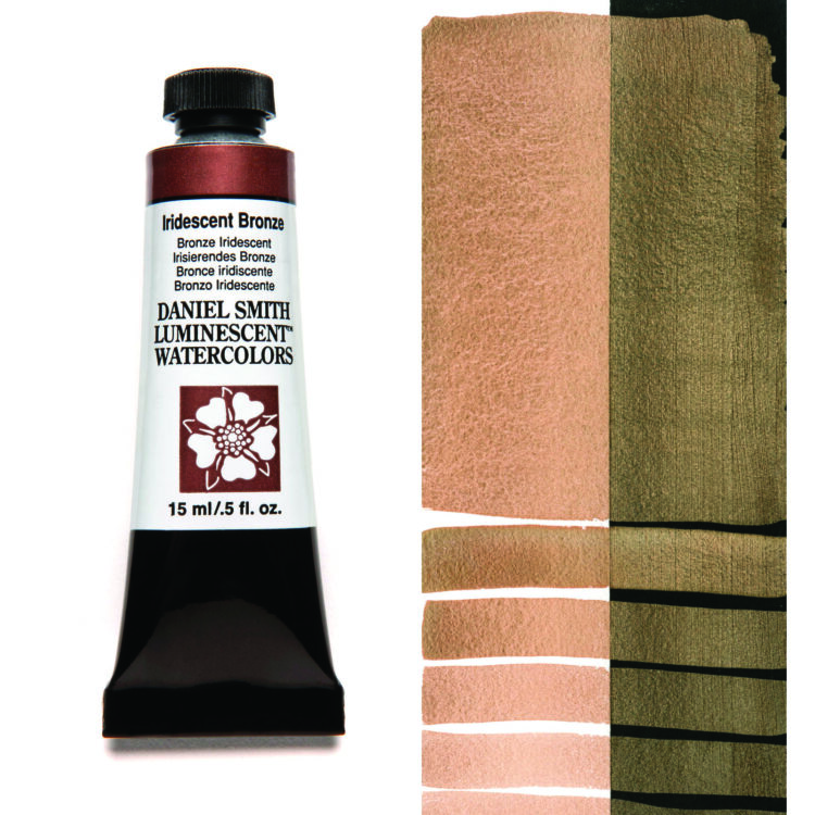 284640015_IRID BRZ__WC_15ml_tube_swatch DANIEL SMITH WATERCOLOR PAINT 15ML - IRID BRONZE 284640015 - Image 1