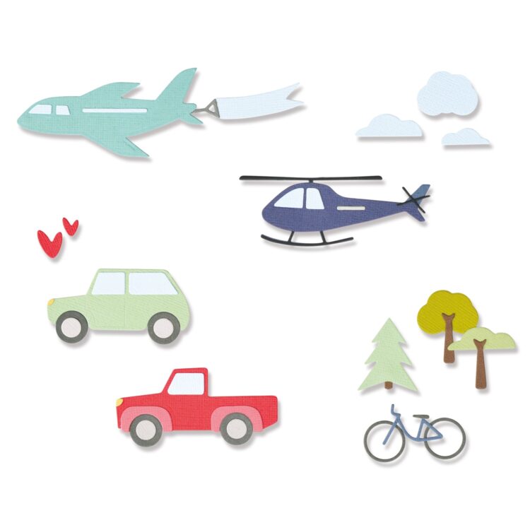 SIZZIX THINLITS CUT DIES - TRANSPORT COLLECTION - Image 1