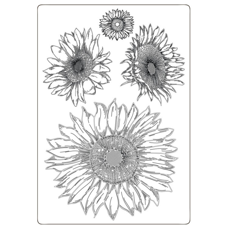 KACM09_1 STAMPERIA SUNFLOWER ART SILICONE MOLDS FOR CASTINGS KACM09 - Image 1