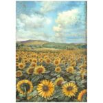 STAMPERIA SUNFLOWER DECOUPAGE RICE PAPER A4 - DFSA4770