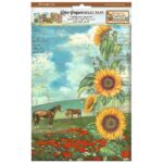 STAMPERIA SUNFLOWER ART DECOUPAGE PAPER 6PCS. A4 DFSA4XSF