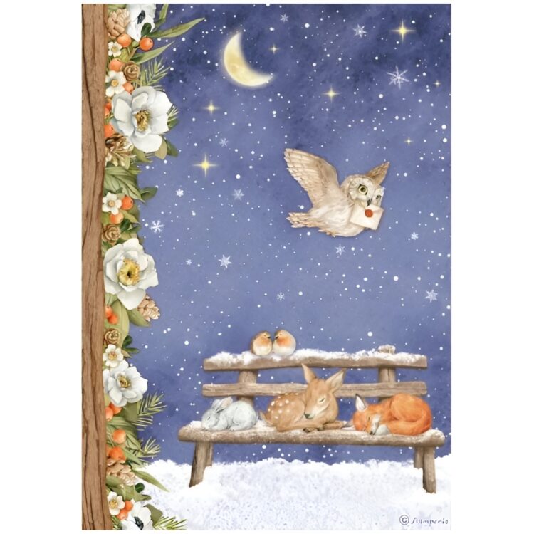 STAMPERIA WINTER DECOUPAGE RICE PAPER A4 - DFSA4800 - Image 1