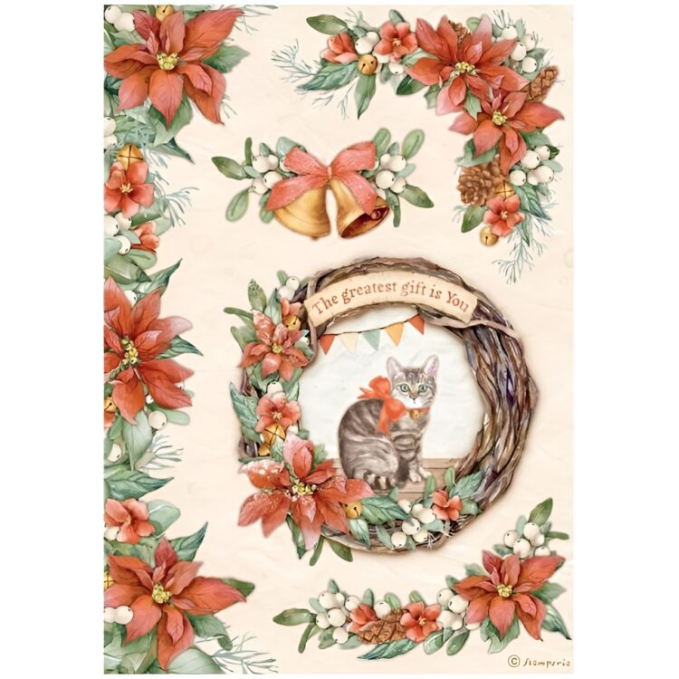 DFSA4803 STAMPERIA CHRISTMAS DECOUPAGE RICE PAPER A4 - DFSA4803 - Image 1