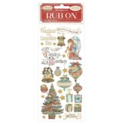 STAMPERIA CHRISTMAS STICKERS RUB ON 10,16/21,6CM - DFLRB36