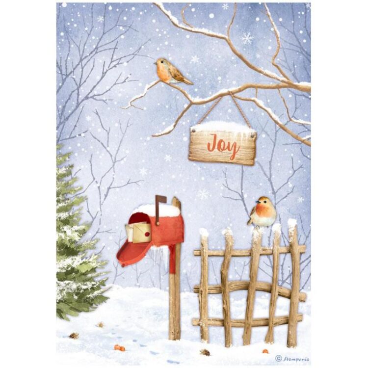 STAMPERIA WINTER DECOUPAGE RICE PAPER A4 - DFSA4798 - Image 1