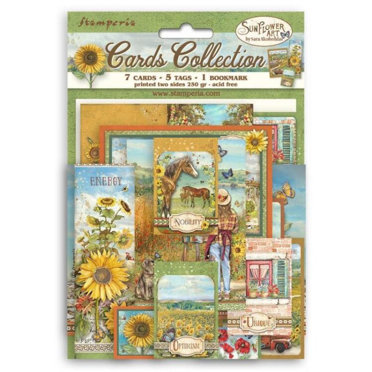 STAMPERIA SUNFLOWER ART CARDS COLLECTION - SBCARD17 - Image 1