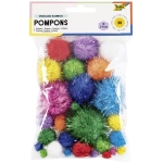 FOLIA POMPOMS FOR DECORATION 30 PCS SPARKLING RAINBOW