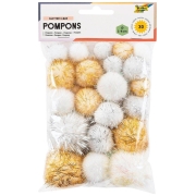 FOLIA POMPOMS FOR DECORATION 30 PCS GLITTER X-MAS