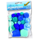 FOLIA POMPOMS FOR DECORATION 30 PCS BLUE