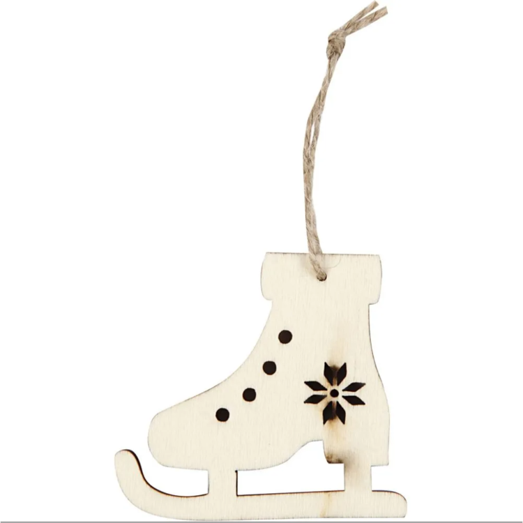 5712854206099 CREATIV WOODEN CHRISTMAS ICE SKATE FIGURINES - 55319 - Image 1