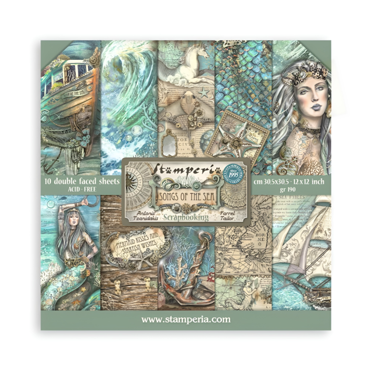 SBBL141 STAMPERIA SONGS OF THE SEA BLOCK 30.5/30.5CM - SBBL141 - Image 1