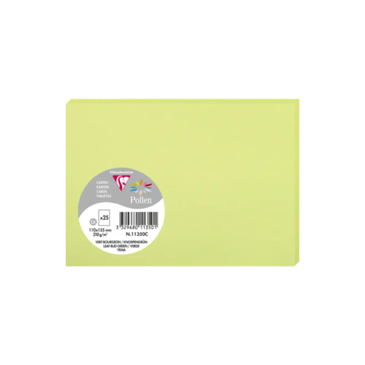 3329680113501 CLAIREFONTAINE CARDS 110/155 MM 210 G - GREEN - Image 1