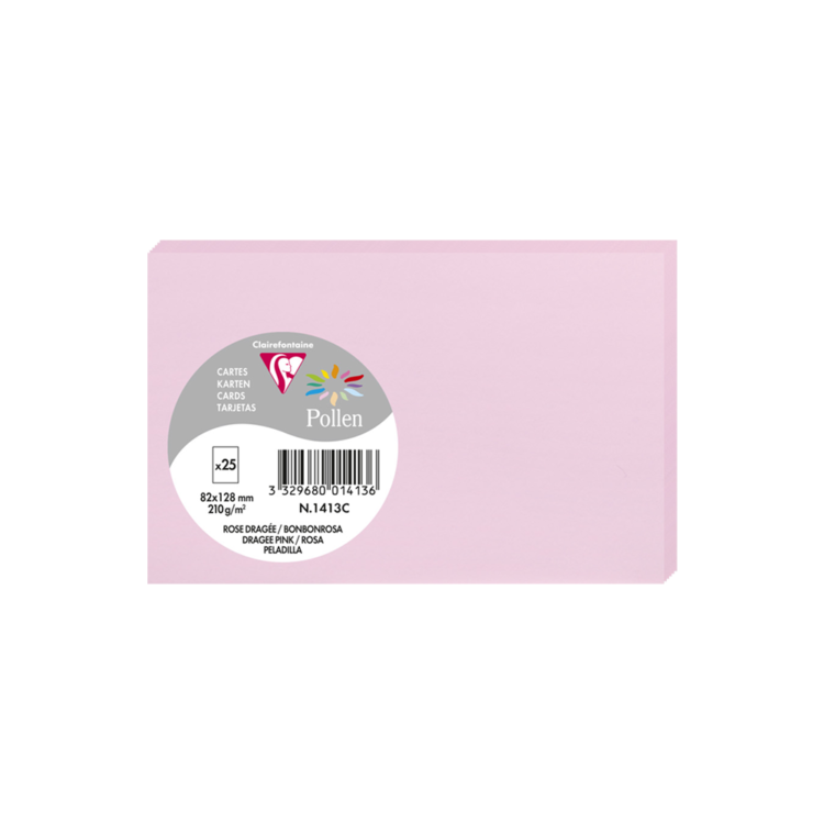 3329680114393 CLAIREFONTAINE CARDS 82/128 MM 210 GR-CANDY PINK - Image 1