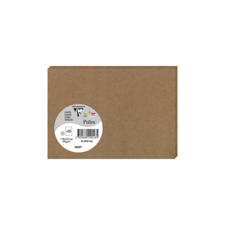 3329680290110 CLAIREFONTAINE CARDS 82/128 MM 200 G - KRAFT - Image 1