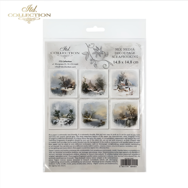 ITD COLLECTION MINI RICE PAPER K-CT 6PCS 14.8X14.8CM - RSM088 - Image 2