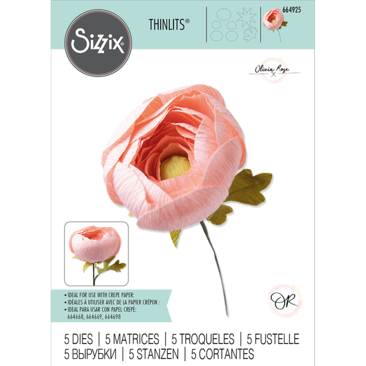 SIZZIX THINLITS CUTTING DIES - RANUNCULUS - Image 1