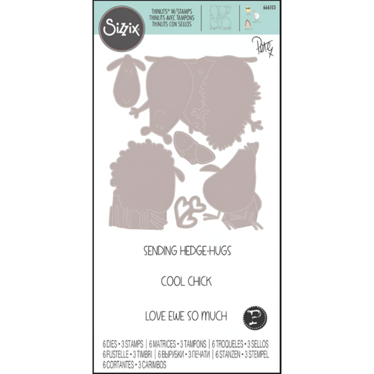 SIZZIX THINLITS CUT PUNCHES - CRAZY CREATURES #1 - Image 1
