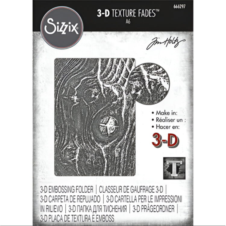 666297.jpg SIZZIX RELIEF FOLDERS 3D - WOODGRAIN - Image 1