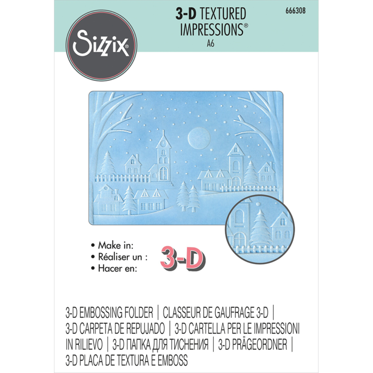 666308 SIZZIX RELIEF FOLDERS 3D - WINTER VILLAGE - Image 1