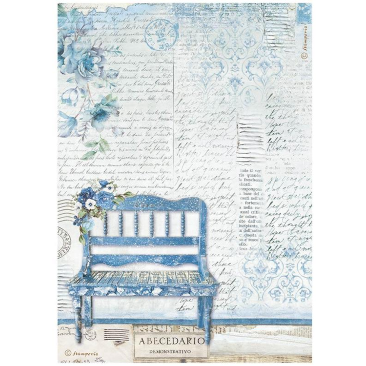 STAMPERIA BLUE LAND DECOUPAGE RICE PAPER A4 - DFSA4787 - Image 1