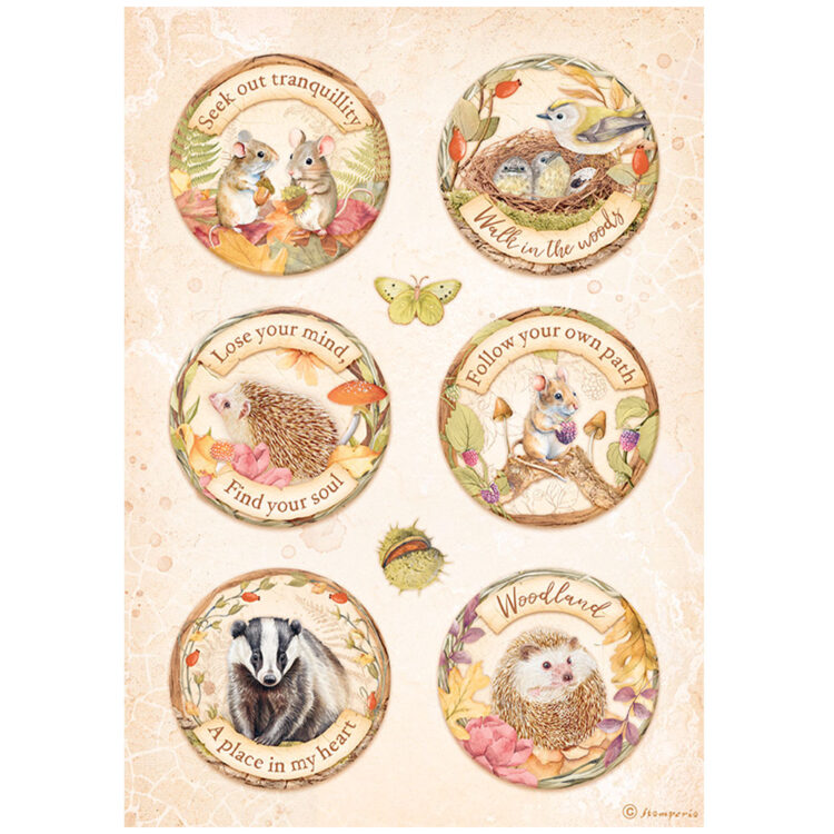 STAMPERIA WOODLAND DECOUPAGE PAPER 6PCS. A4 DFSA4XWL - Image 3