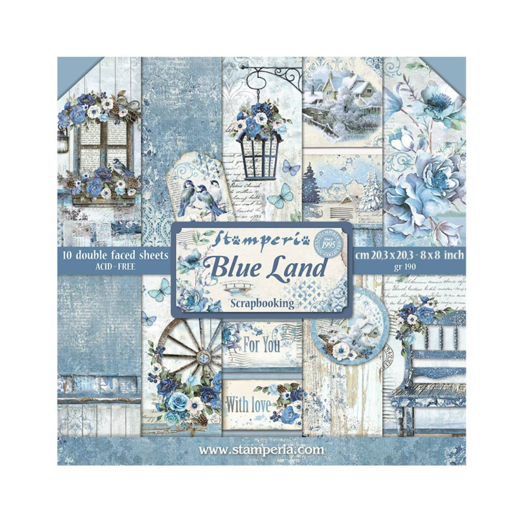 STAMPERIA BLUE LAND BLOCK 20.3/20.3CM - SBBS84 - Image 1