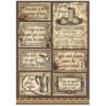 STAMPERIA COFFEE AND CHOCOLATE DECOUPAGE PAPER A4-DFSA4826