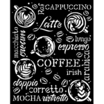 STAMPERIA COFFEE AND CHOCOLATE STENCIL 20 X 25 CM - KSTD151