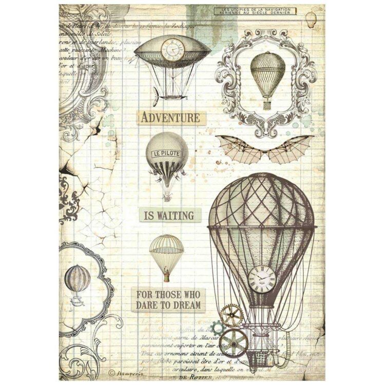 483700 STAMPERIA VOYAGES FANTASTIQUE DECOUPAGE PAPER A4 - DFSA4837 - Image 1
