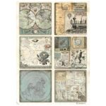 STAMPERIA VOYAGES FANTASTIQUE DECOUPAGE PAPER A4 - DFSA4839