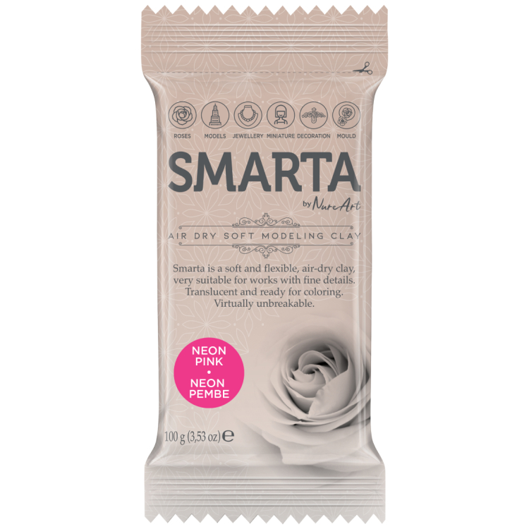 100gr 612938 SMARTA SELF-DRYING CLAY 100 G - NEON PINK 21 - Image 1