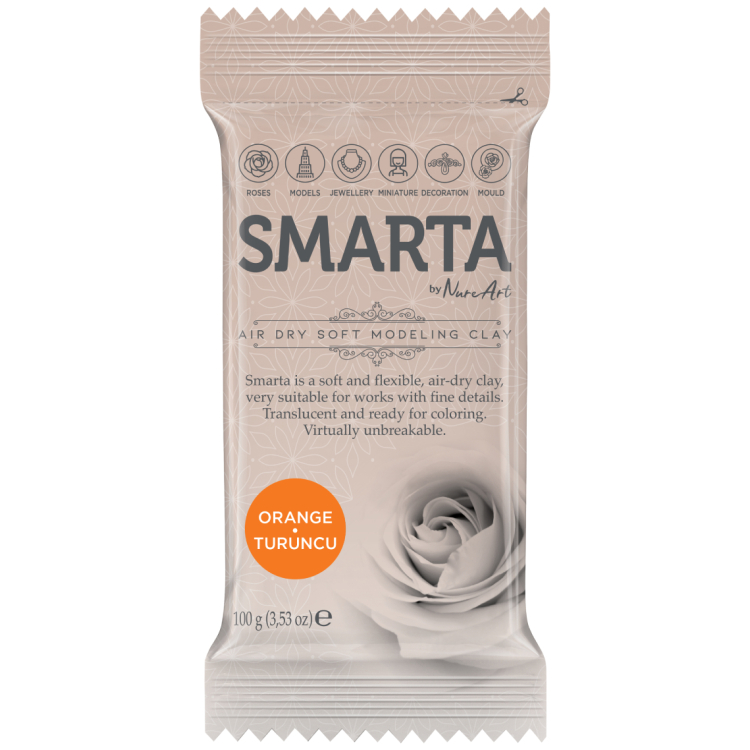 100gr 612944 SMARTA SELF-DRYING CLAY 100 G - ORANGE 22 - Image 1