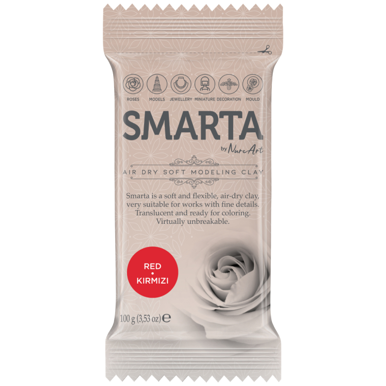 100gr 612948 SMARTA SELF-DRYING CLAY 100 G - RED 09 - Image 1