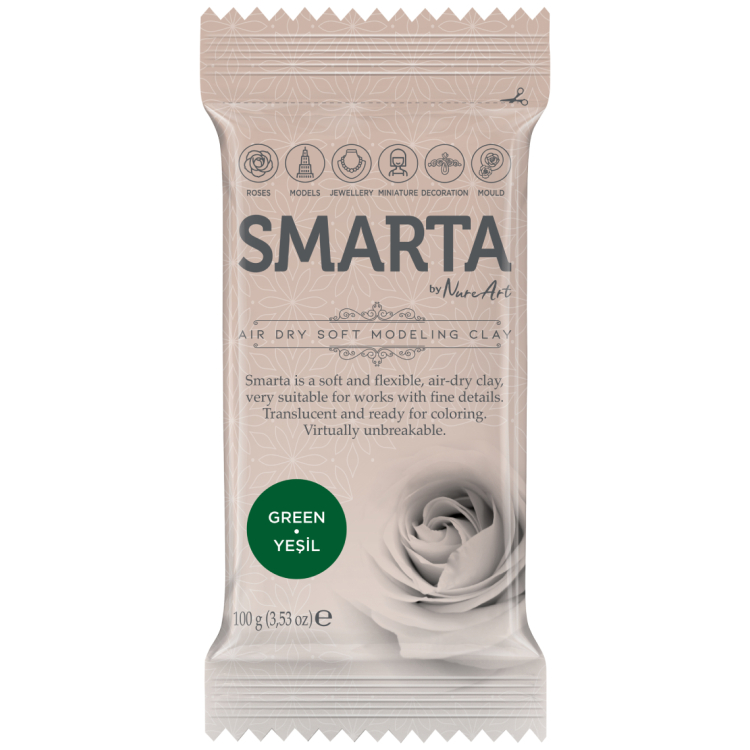 100gr 612949 SMARTA SELF-DRYING CLAY 100 G - GREEN 08 - Image 1