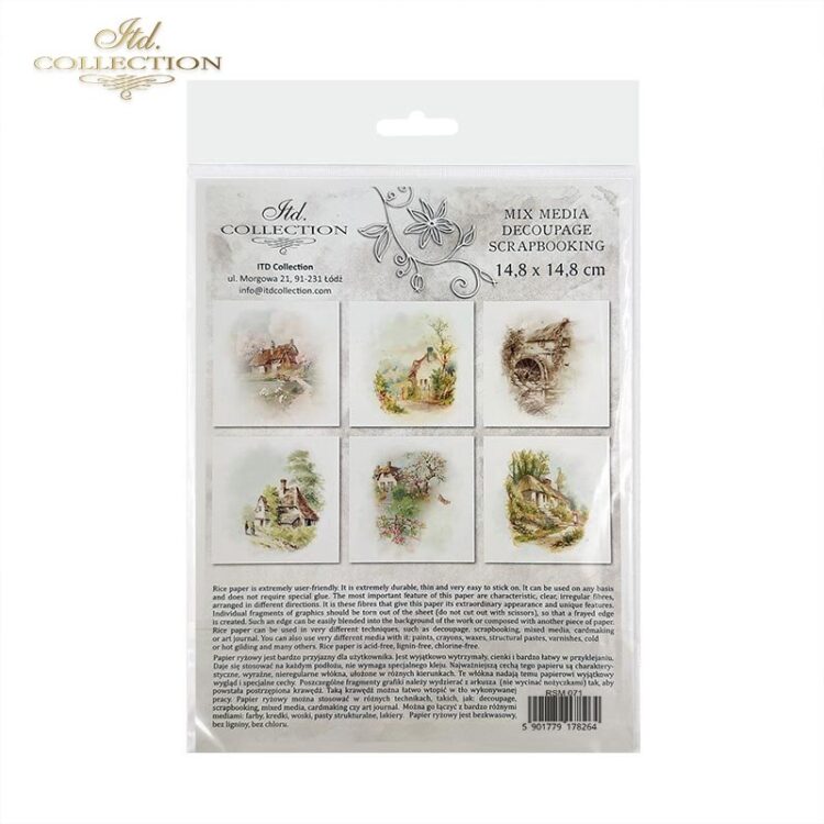 ITD COLLECTION MINI RICE PAPER K-CT 6PCS 14.8X14.8CM - RSM071 - Image 8