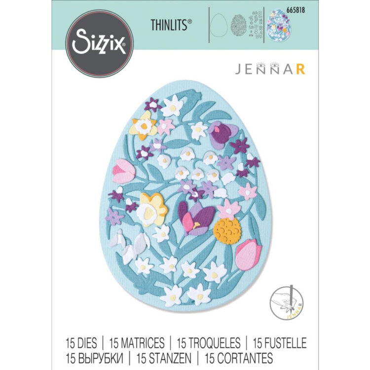 SIZZIX CUT DIES - INTRICATE FLORAL EASTER EGG - Image 1